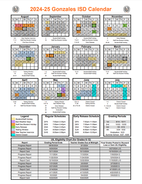Gonzales Isd Calendar Eliza Sylvia Gonzales Isd Calendar Eliza Sylvia